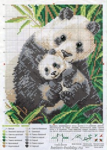 Вышивка панда схема