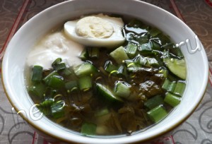 Рецепт холодного супа со щавелем